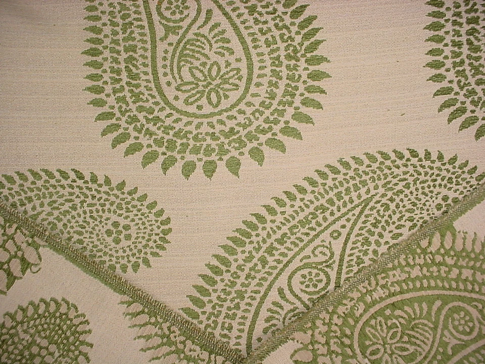 Tela de tapicería para cortinas verde albahaca cachemira Scalamandre M5 00042023 5-3/4Y Foto 4 de 4