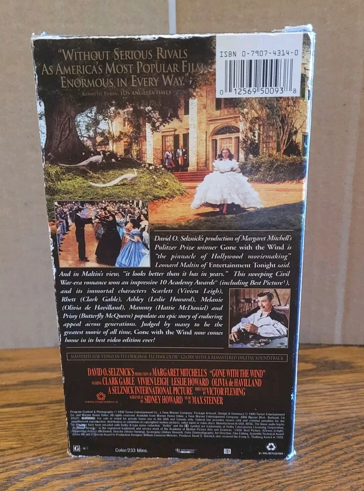 Vintage Warner Brothers Gone With The Wind VHS Box Set Clark Gable Classic  - Image 4 of 4