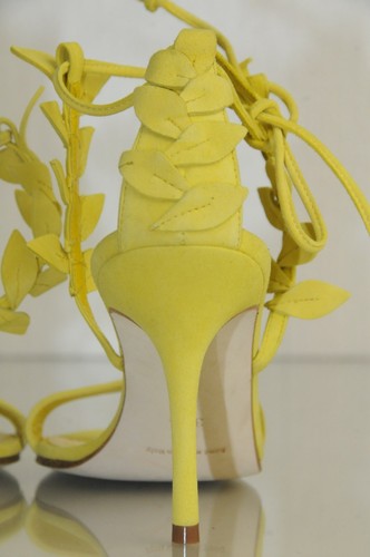 Nuevo Manolo Blahnik Bolabasan Hoja Amarillo Sandalias de Tiras 38 40 - Imagen 10 de 16