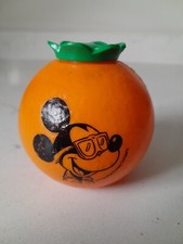 Vintage 1980s Walt Disney Mickey Mouse W/Sunglasses Orange Sipper Drink Cup