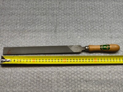 5x Feile flache Form 10''/250mm Bastardschnitt mit Holzgriff weißer Stern