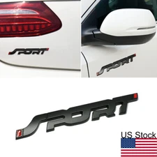 1pc 5'' Matte Black SPORT Rear Trunk Side Fender Emblem Badge Decal Universal
