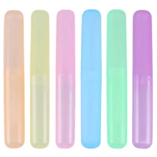 6PCS Business Travel Size Case Portable Toothbrush Container for Camping Outdoor