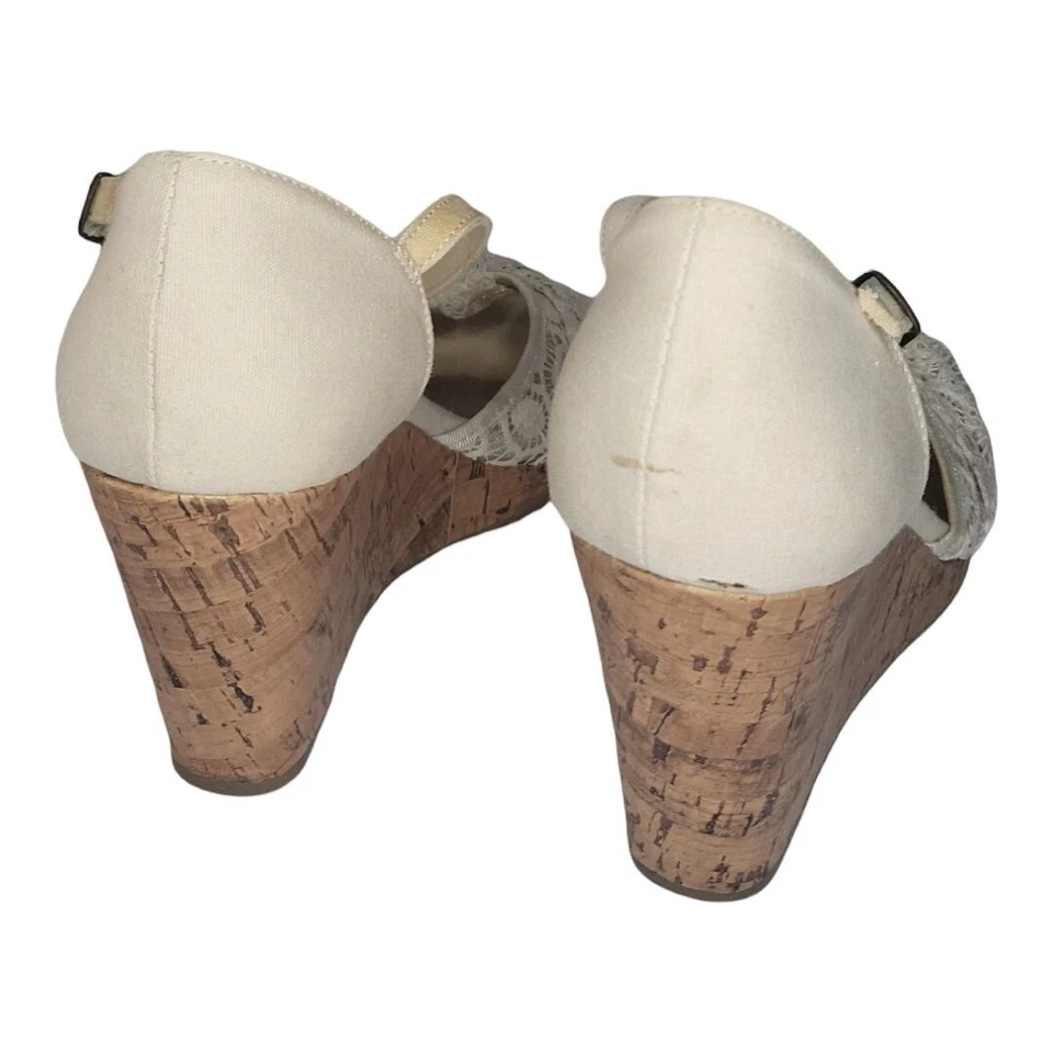 Sandalia Seychelles Cuñas Piruleta Mujer Talla 10M Blanco Encaje Plataforma Cottagecore Foto 4 de 4