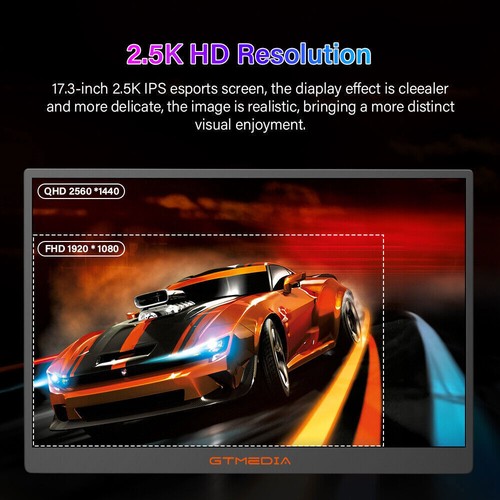 165Hz 2.5K Gaming Monitor 17.3'' Portable IPS Screen Extender Switch PS5/4 XBOX - Picture 8 of 24