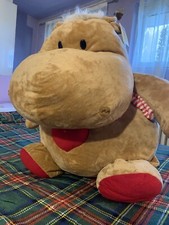 Peluche Ippopotamo Seduto 50 cm Tridente Peluches Morbido Cartellino