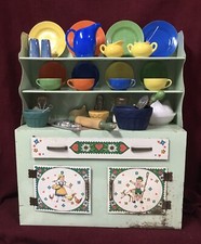 Vintage Tin Toy Wolverine Hoosier Cupboard With All Accessories