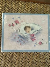 Antique Vintage Hallmark Empty Box Lullaby Land Baby Card Box 59BM 30-1 New Baby