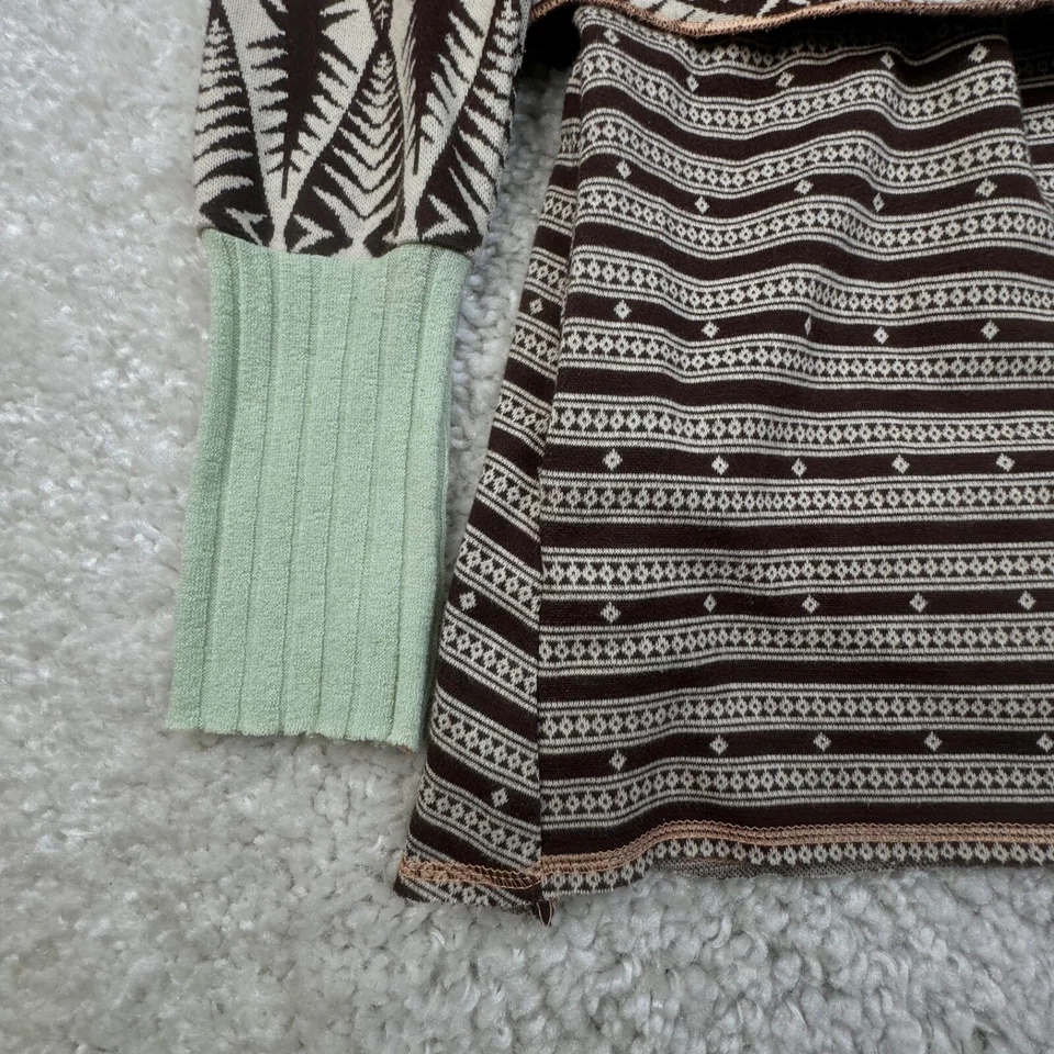 Gimmicks на BKE коричневый слоновой кости богемный пэчворк кардиган свитер женщин средний - Изображение 4 из 4