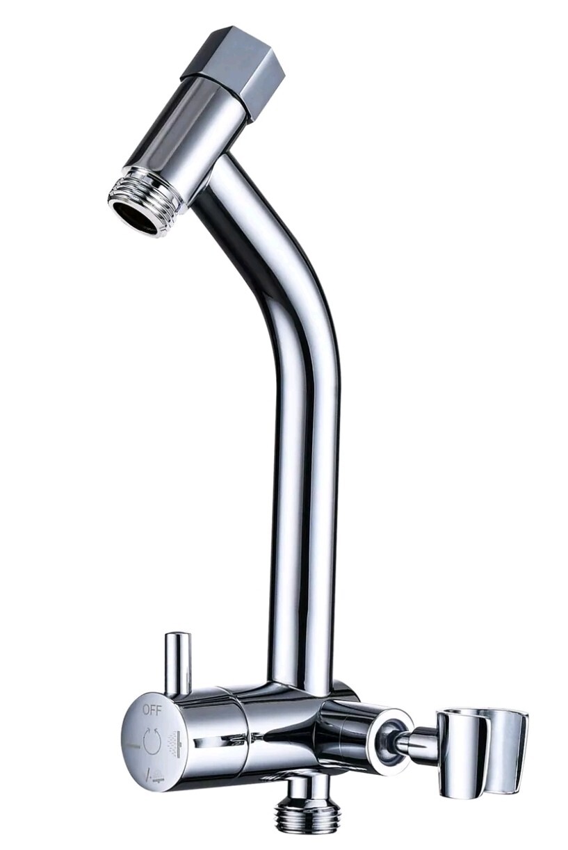 G-Promise Metal Shower Diverter with Low Handheld Holder, 3-Way Diverter Valve