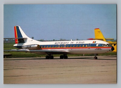 Aviation Airplane Postcard Republique du Tchad Airlines Caravelle Chad BC1