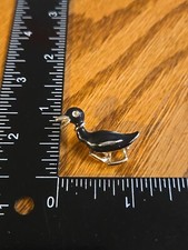 Vintage Walking Duck Gold Tone Enamel Pin K8