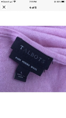 talbots pure merino wool womans large pink sweater soft - Picture 4 of 5