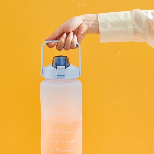 2L Sports Water Bottle Large Capacity Straw Time Motivational Fitness Jugs - AL - Picture 4 of 23