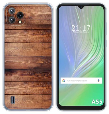 Coque Silicone Pour Blackview A55 Design Bois 02 Dessins
