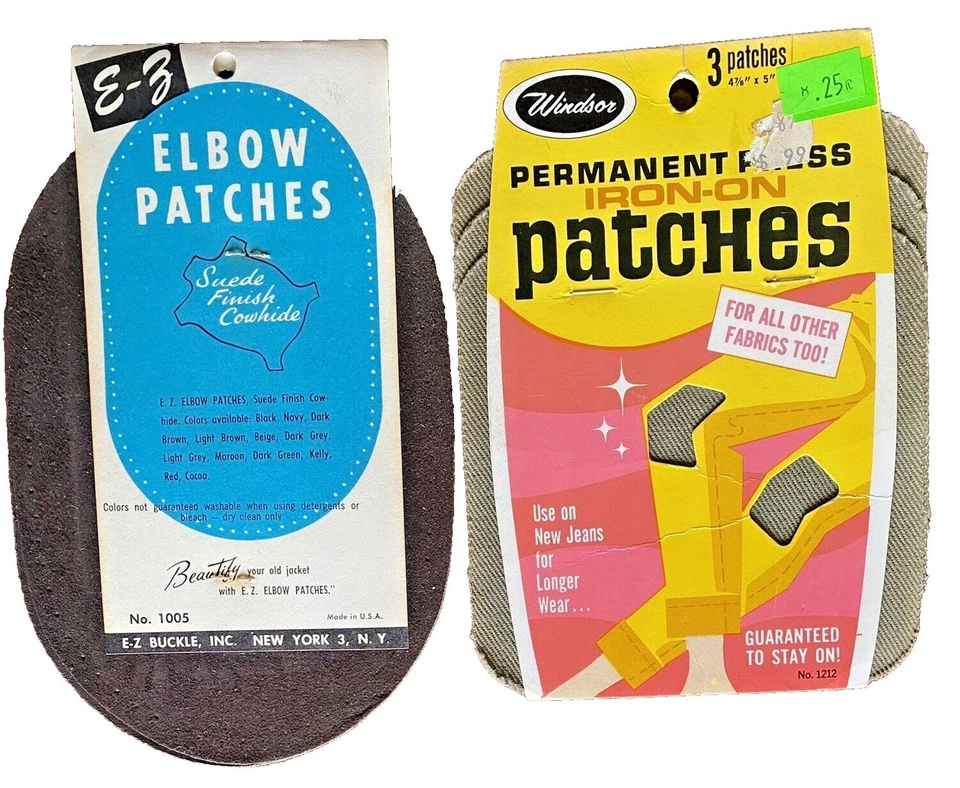 Vintage Clothing Patches Leather Suede Elbow Knee Sew-On Iron-On Repair Lot - Image 3 of 3