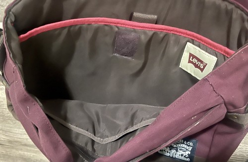 Borsa vintage Levi Strauss e azienda messenger per laptop tracolla in pelle fibbia - Foto 8 di 10