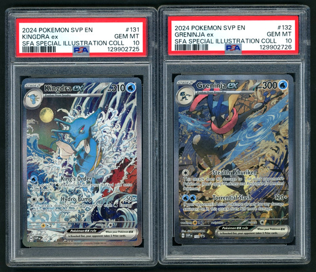 2024 Pokemon SVP Kingdra ex + Greninja ex Special Illus. Rare PSA 10 SEQ SET