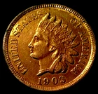 1903 INDIAN CENT UNCIRCULATED 4 DIAMONDS! A beautiful coin!