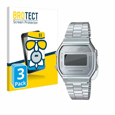 3x BROTECT Panzerfolie Schutzglas für Casio A168WEM-7EF matt Display