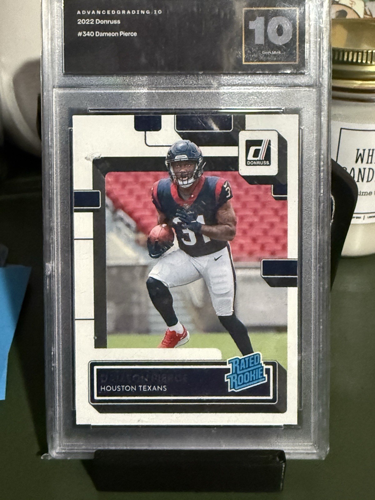 2022 Panini Donruss Rated Rookie Dameon Pierce #340 (RC) Graded Gem Mint 10