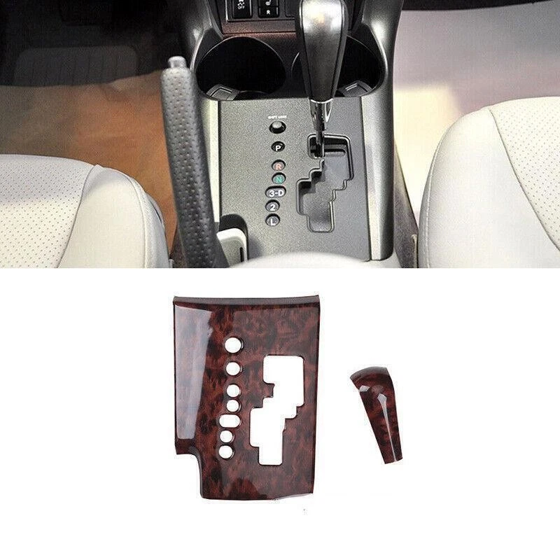 For Toyota RAV4 2006-12 Wood Grain Inner Console Gear Shift Frame Cover Trim 2PC Foto 3 de 4
