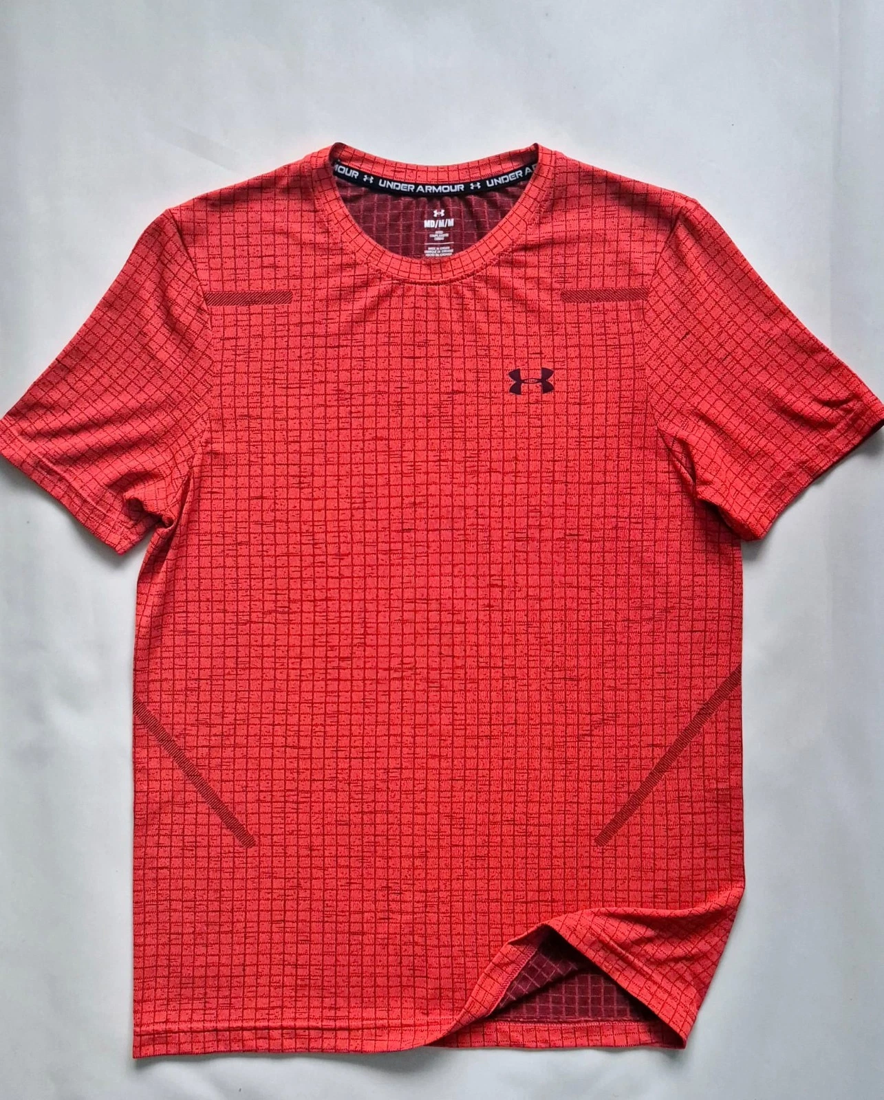 Under Armour Vanish Seamless Grid T-Shirt Mens Red Training Gym Top - Medium