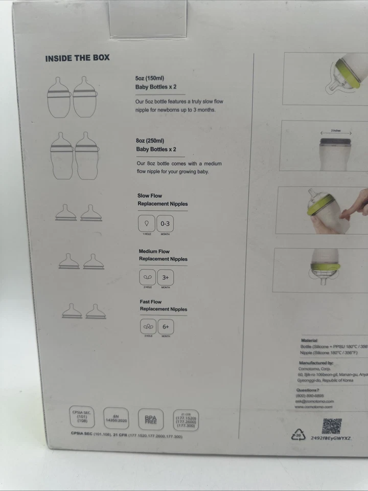 Paquete de biberón verde Comotomo BUNDLE1_G Foto 3 de 4