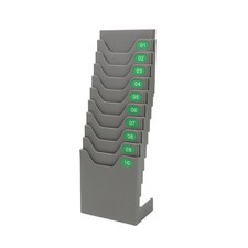 Space Saving Time Card Rack Stand with 10 Slot for Organized Attendance Tracking
