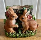 Rabbit Plant Pot - Regency Fine Arts - Rabbits Bunnies Planter - 3.5”