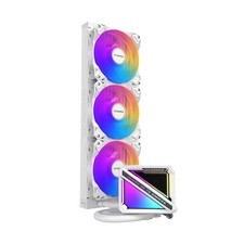 LE200 White 360 ARGB Liquid CPU Cooler Signature Square ARGB Pump Design