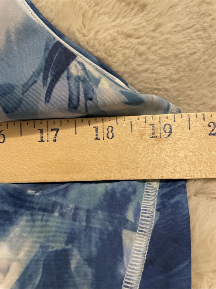 Sujetador deportivo floral azul marino antiguo activo Powersoft largo XXL soporte ligero Go Dry Foto 3 de 4