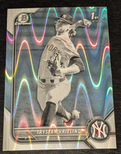 Trystan Vrieling NYY 2022 Bowman Draft Chrome 1st Black/White Raywave Refractor