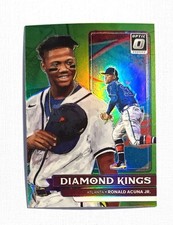Ronald Acuna Jr ~ 2022 Panini Donruss Optic ~ Diamond Kings Lime Green Prizm #16