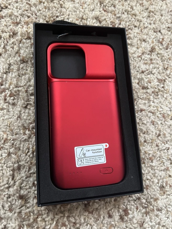 Funda Batería Ai Pro para iPhone 14 Plus, 14/13/12 Pro Max (Rojo Llameante) Foto 3 de 4