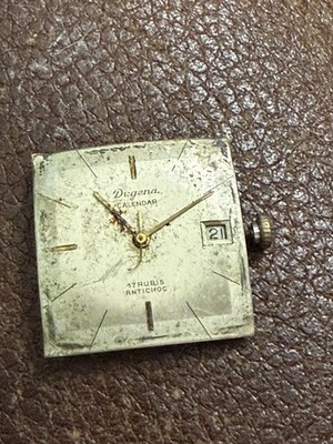 Dugena 1166 17J Watch Movement And Dial 27mm Parts Repair 2A
