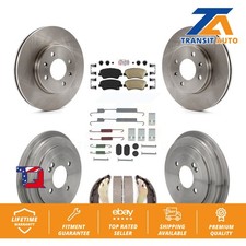 Front Rear Disc Brake Rotors Ceramic Pads And Drum Kit (7Pc) For Kia Rio