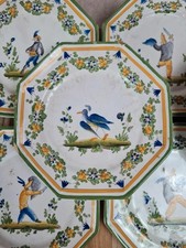 Lot de 12 petites assiettes anciennes Alfred Renoleau, décors différents