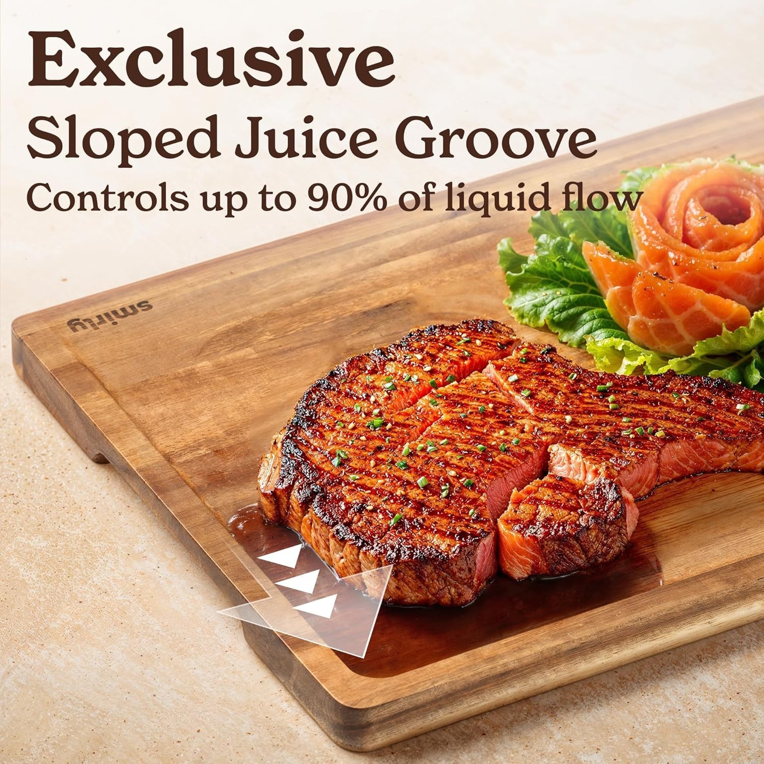 Elegant 3-Pack Acacia Wood Cutting Boards with Holder - Eco-Friendly Meal Prep