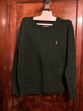 Polo By Ralph Lauren Boys Green 100 Cotton Crew Neck Sweater, Size 7