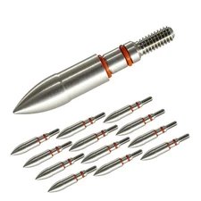 Stainless Steel Archery Field Points 100 Grains Easy Pull Various OD Screw in...