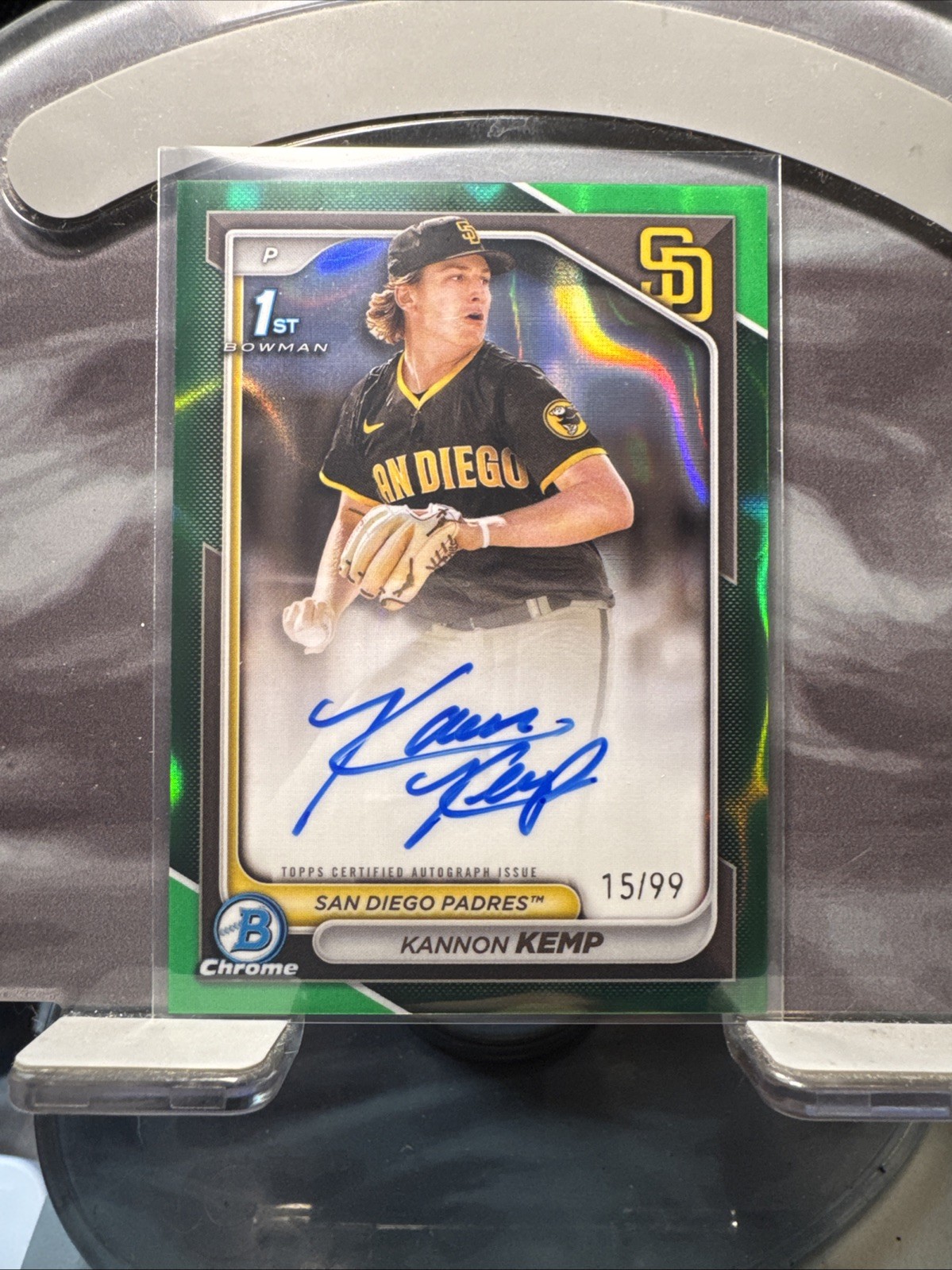 2024 Bowman Chrome Green Refractor 1st Auto Kannon Kemp # 15/99 🔥