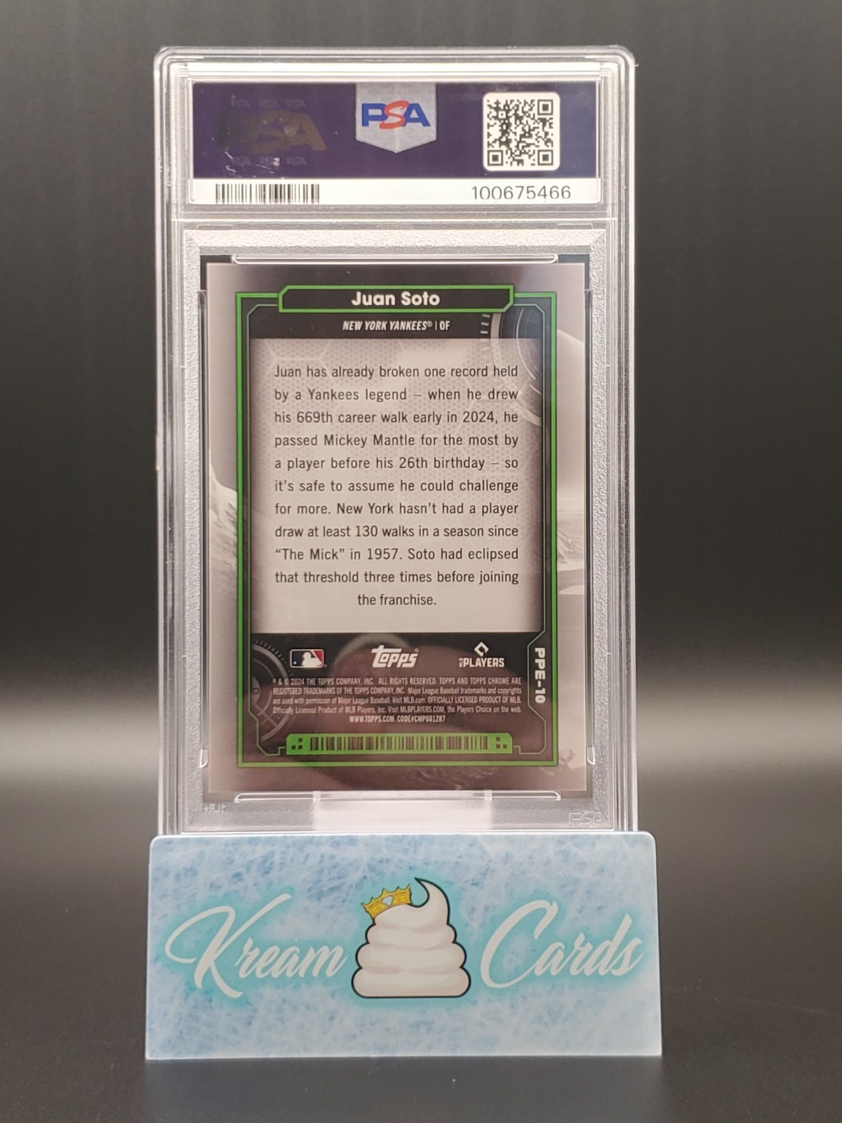 2024 Topps Chrome Cosmic Planetary Pursuit Juan Soto #10 Earth PSA 10 Yankees view 2