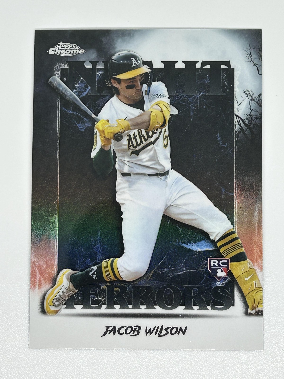 Jacob Wilson 2025 Topps Chrome Update #NT-11 Night Terrors Oakland Athletics