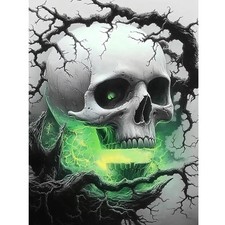 DIYDECORFUN Skull Diamond Art Kits for Adults Halloween, 12x16 inches, QD54