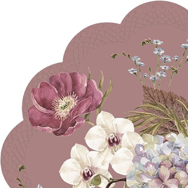 Ihr Belles Fleurs Servietten Rondo Serviette Papier-Serviette 34 Cm Rund Altrosa-image