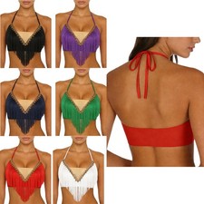 Women Dance Shirts Tank Underwear Belly Dance Lingerie Show Bra Adult Top Latin