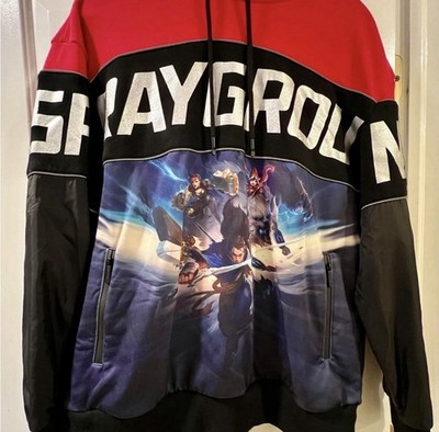 SPRAYGROUND LEAGUE OF LEGENDS RED BLACK GRAPHIC HOODIE MEN S PULLOVER