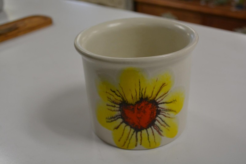 Rosenthal Netter Sunflower Stoneware Pottery Planter Pot Vibrant Orange Yellow