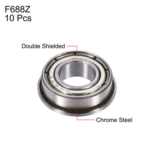 Uxcell 20pcs F688-2RS Flanged Ball Bearings 8x16x5mm Double Sealed
